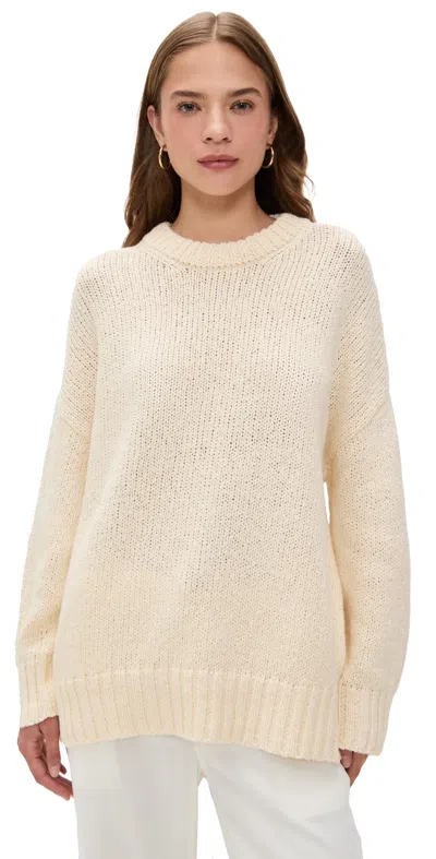 Jenni Kayne Foster Cotton Sweater Cream In Neutral