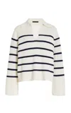 Jenni Kayne Frances Cashmere Polo Sweater In White