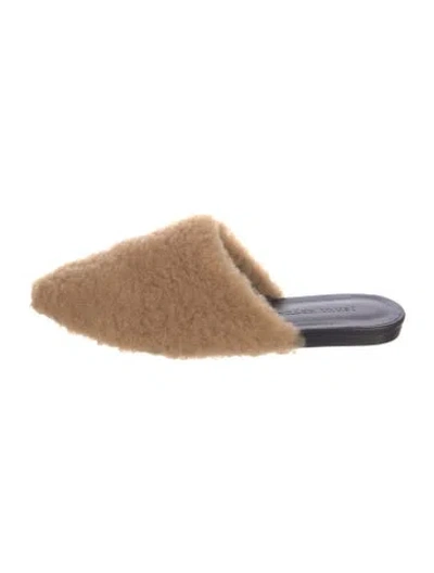 Pre-owned Jenni Kayne Fur Slides In Neutral