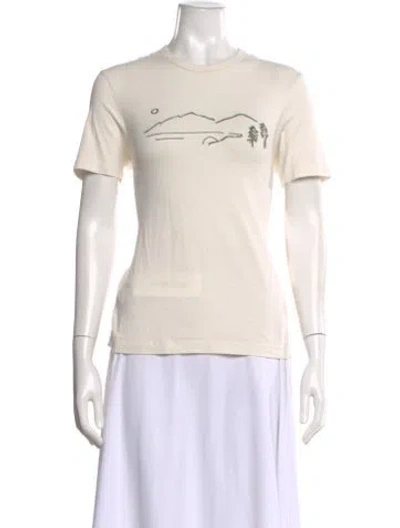 Pre-owned Jenni Kayne Graphic Print Crew Neck T-shirt In Neutral