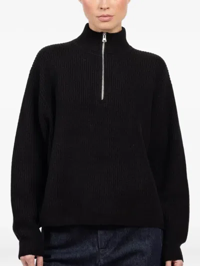 Jenni Kayne Half-zip Sweater In Black