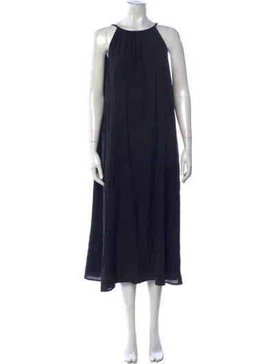 Pre-owned Jenni Kayne Halterneck Midi Length Dress In Blue