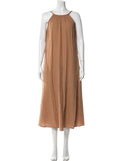 Pre-owned Jenni Kayne Halterneck Midi Length Dress In Brown