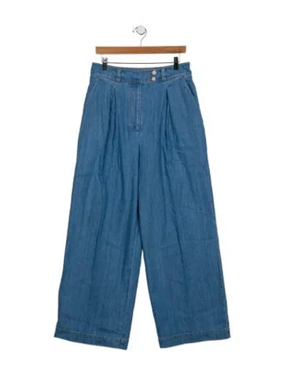 Pre-owned Jenni Kayne High-rise Wide Leg Jeans In Blue