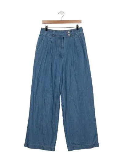 Pre-owned Jenni Kayne High-rise Wide Leg Jeans In Blue