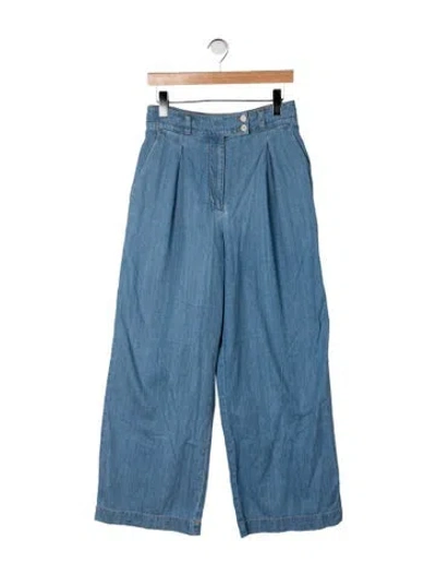 Pre-owned Jenni Kayne High-rise Wide Leg Jeans In Blue