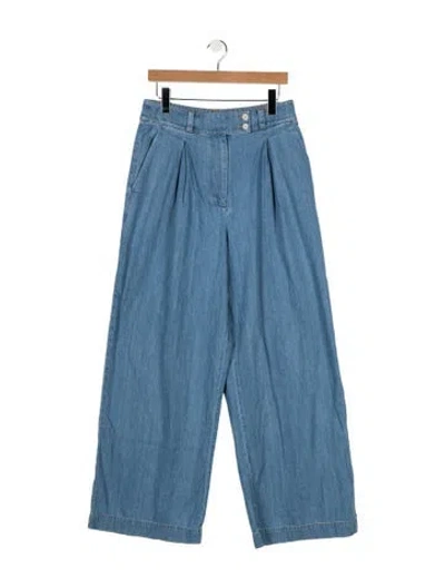 Pre-owned Jenni Kayne High-rise Wide Leg Jeans In Blue