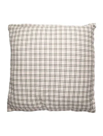 Pre-owned Jenni Kayne Home Plaid Pillow In Neutral