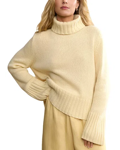 Jenni Kayne Jet Cashmere Cropped Turtleneck Sweater In Yellow