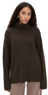 Jenni Kayne Jet Turtleneck Cashmere Sweater Chocolate In Brown