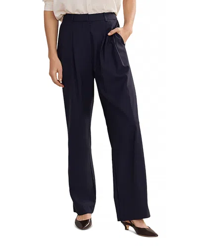 Jenni Kayne Jones Pleated Wool Pants In Navy