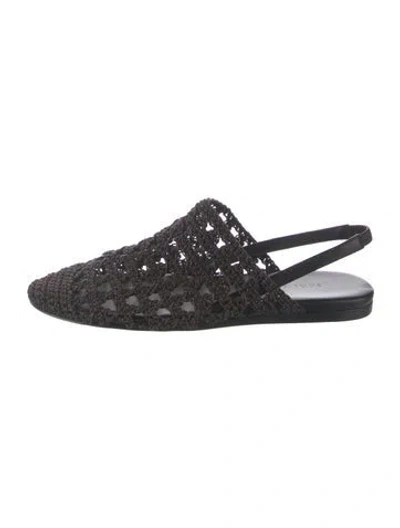 Pre-owned Jenni Kayne Lace Pattern Flats In Black