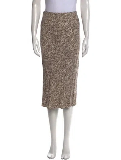 Pre-owned Jenni Kayne Lace Pattern Midi Length Skirt In Neutral