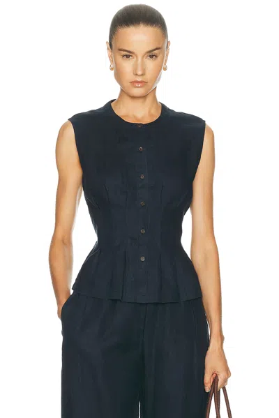 Jenni Kayne Lara Linen Top In Blue