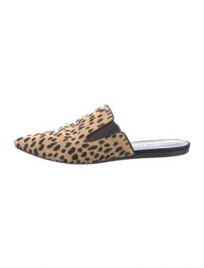 Pre-owned Jenni Kayne Leather Animal Print Mules In Multicolor