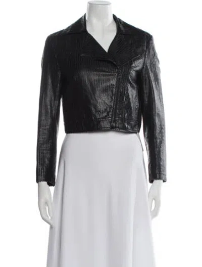 Pre-owned Jenni Kayne Leather Biker Jacket In Black