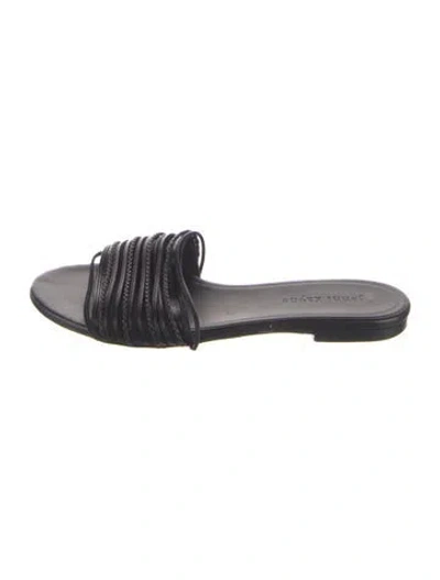 Pre-owned Jenni Kayne Leather Braided Accents Slides In Multi