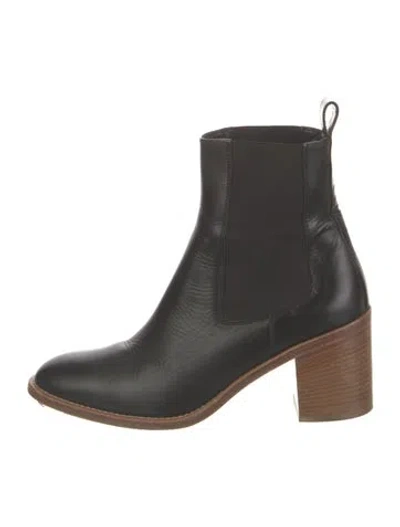 Pre-owned Jenni Kayne Leather Chelsea Boots In Black