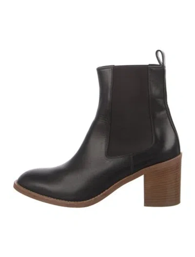Pre-owned Jenni Kayne Leather Chelsea Boots In Black