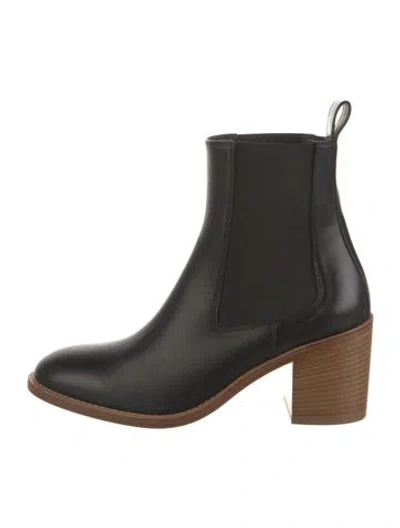 Pre-owned Jenni Kayne Leather Chelsea Boots In Black