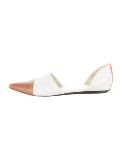 Pre-owned Jenni Kayne Leather Colorblock Pattern Flats In White