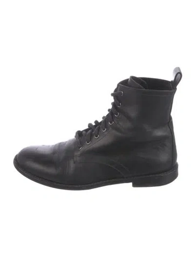 Pre-owned Jenni Kayne Leather Combat Boots In Black