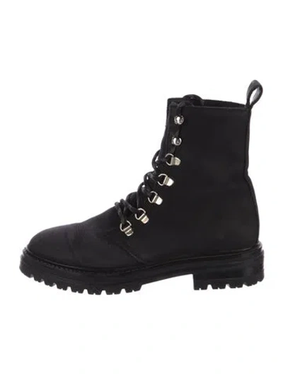 Pre-owned Jenni Kayne Leather Combat Boots In Black