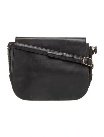 Pre-owned Jenni Kayne Leather Crossbody Bag In Black