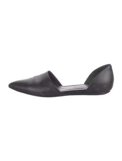 Pre-owned Jenni Kayne Leather D'orsay Flats In Black