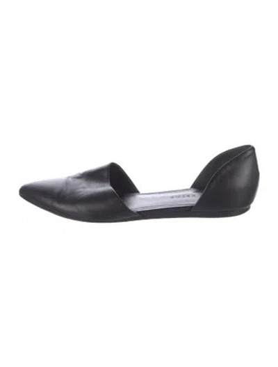 Pre-owned Jenni Kayne Leather D'orsay Flats In Black