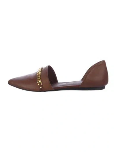 Pre-owned Jenni Kayne Leather D'orsay Flats In Brown