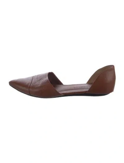 Pre-owned Jenni Kayne Leather D'orsay Flats In Brown