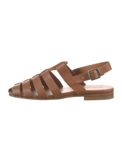 Pre-owned Jenni Kayne Leather Flats In Brown