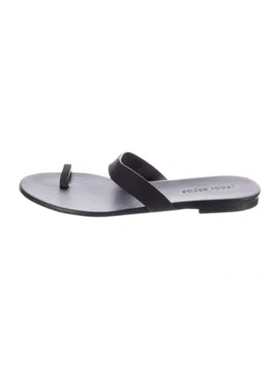 Pre-owned Jenni Kayne Leather Flip Flops In Black