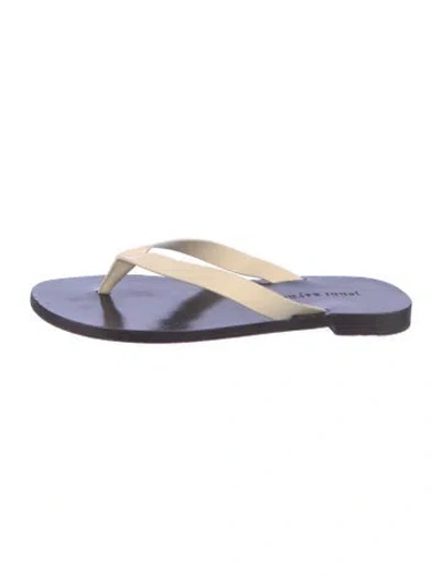 Pre-owned Jenni Kayne Leather Flip Flops In Blue