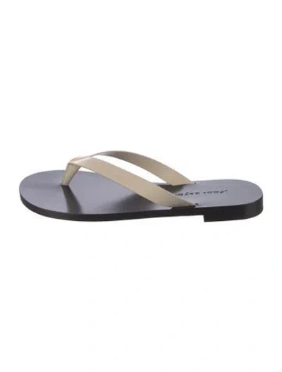 Pre-owned Jenni Kayne Leather Flip Flops In Brown