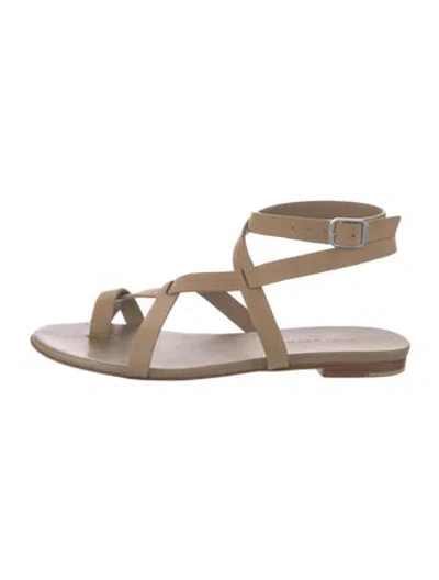 Pre-owned Jenni Kayne Leather Gladiator Sandals In Neutral
