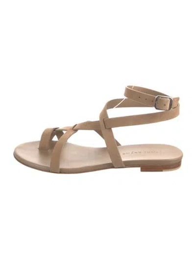 Pre-owned Jenni Kayne Leather Gladiator Sandals In Neutral