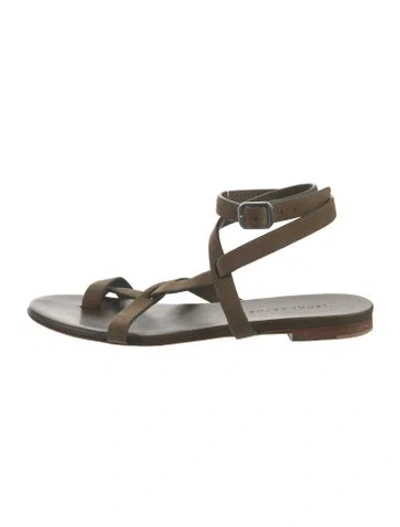 Pre-owned Jenni Kayne Leather Gladiator Sandals In Neutral