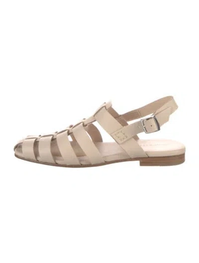 Pre-owned Jenni Kayne Leather Gladiator Sandals In Neutral