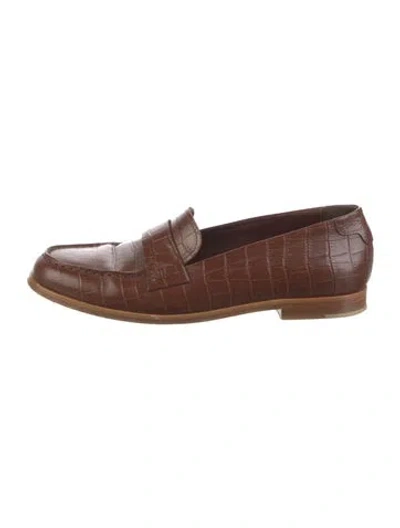 Pre-owned Jenni Kayne Leather Loafers In Brown