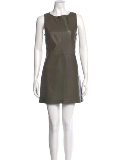 Pre-owned Jenni Kayne Leather Mini Dress In Green