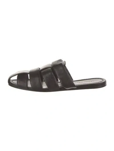 Pre-owned Jenni Kayne Leather Mules In Black