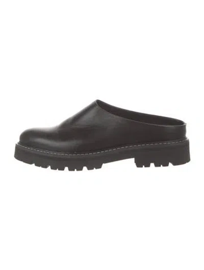 Pre-owned Jenni Kayne Leather Mules In Black