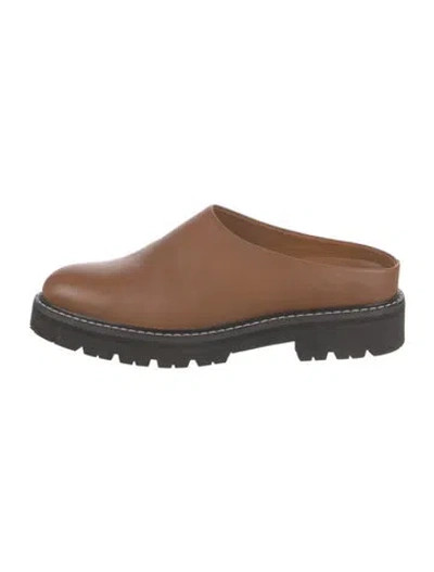 Pre-owned Jenni Kayne Leather Mules In Brown