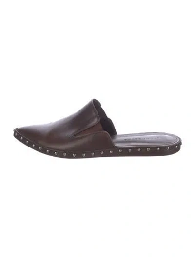 Pre-owned Jenni Kayne Leather Mules In Brown