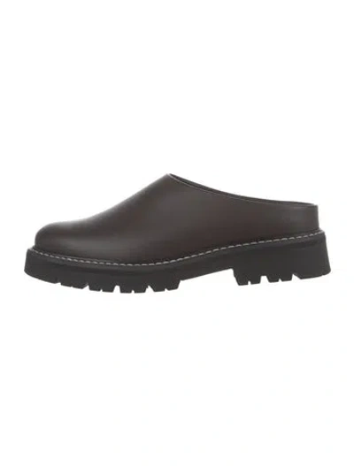 Pre-owned Jenni Kayne Leather Mules In Brown