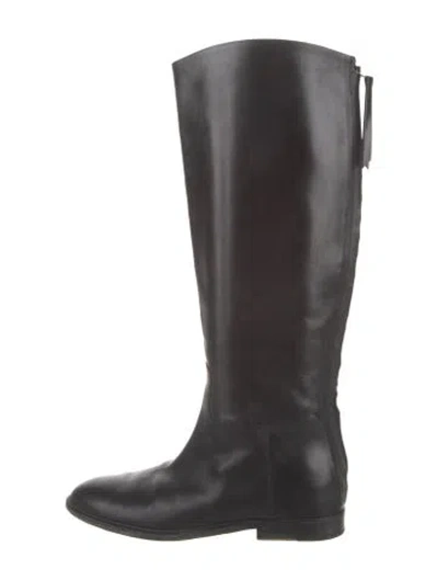 Pre-owned Jenni Kayne Leather Riding Boots In Black