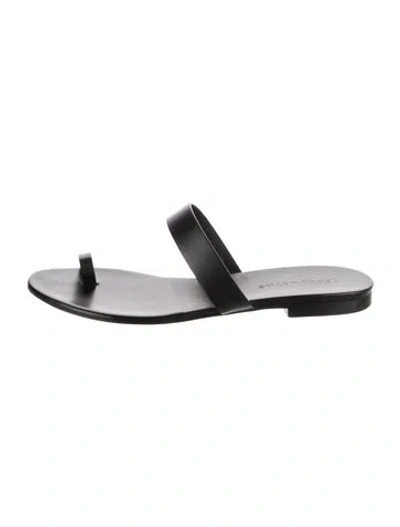 Pre-owned Jenni Kayne Leather Slides In Black