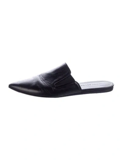 Pre-owned Jenni Kayne Leather Slides In Black
